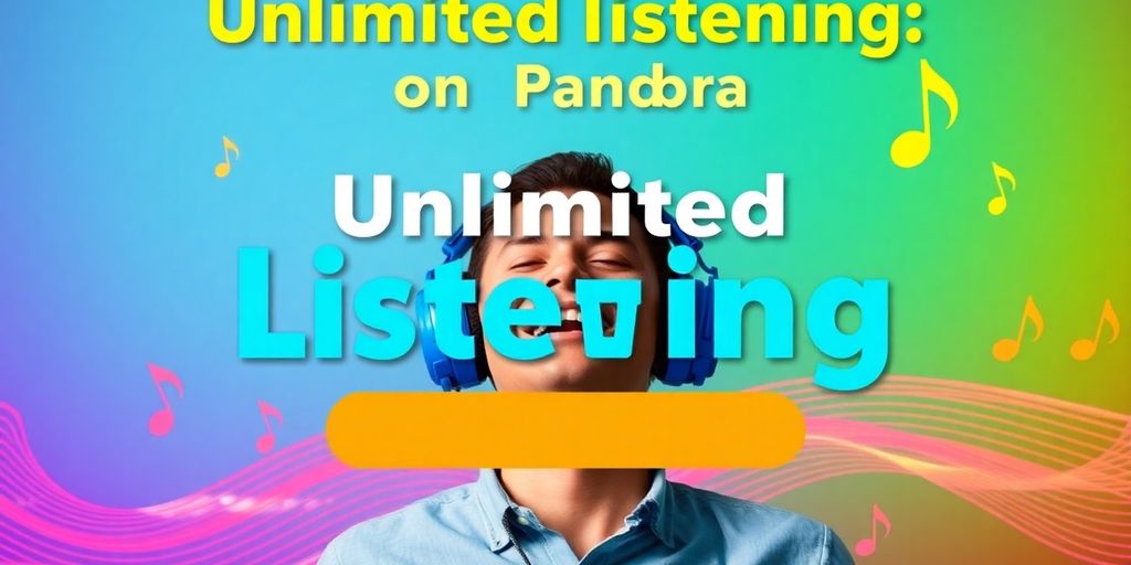 Person enjoying music with headphones and colorful sound waves.