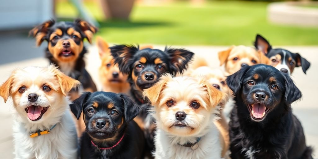 Cute short-haired tiny dogs playing together.