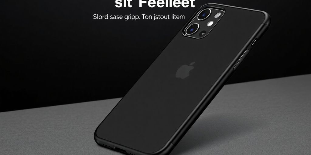 Black iPhone 15 Pro Max case with textured grip.