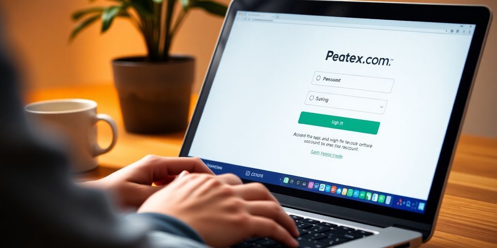 Person using laptop for Forex.com account access.