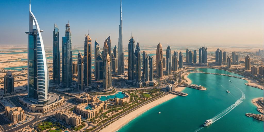 Cityscape with budget hotels in Dubai and Abu Dhabi