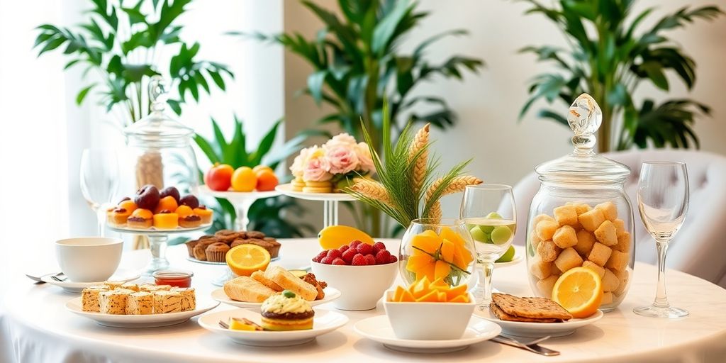 โต๊ะจัดเบรคสวยงามและน่าประทับใจสำหรับทุกโอกาส