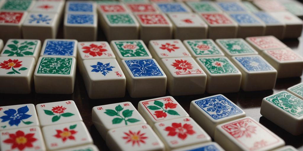 Season tiles from different Mahjong variants in a row.
