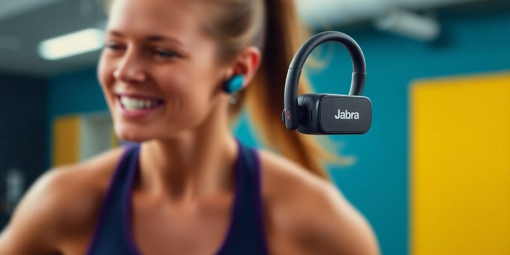 Jabra Elite 7 Active Kopfhörer in sportlicher Umgebung
