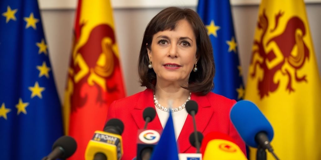 Maia Sandu lors d'une conférence de presse.