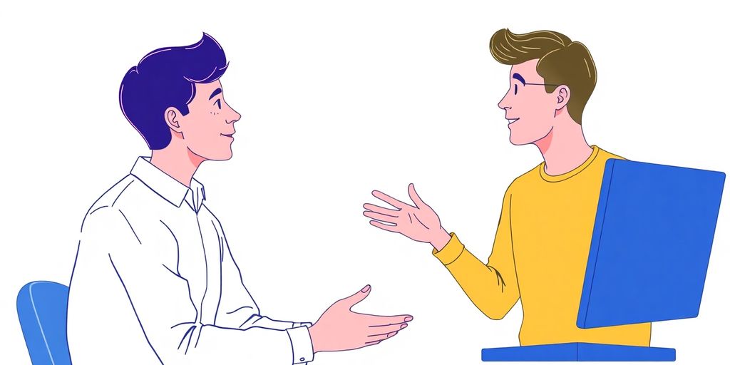 Two people collaborating, one mentoring the other.