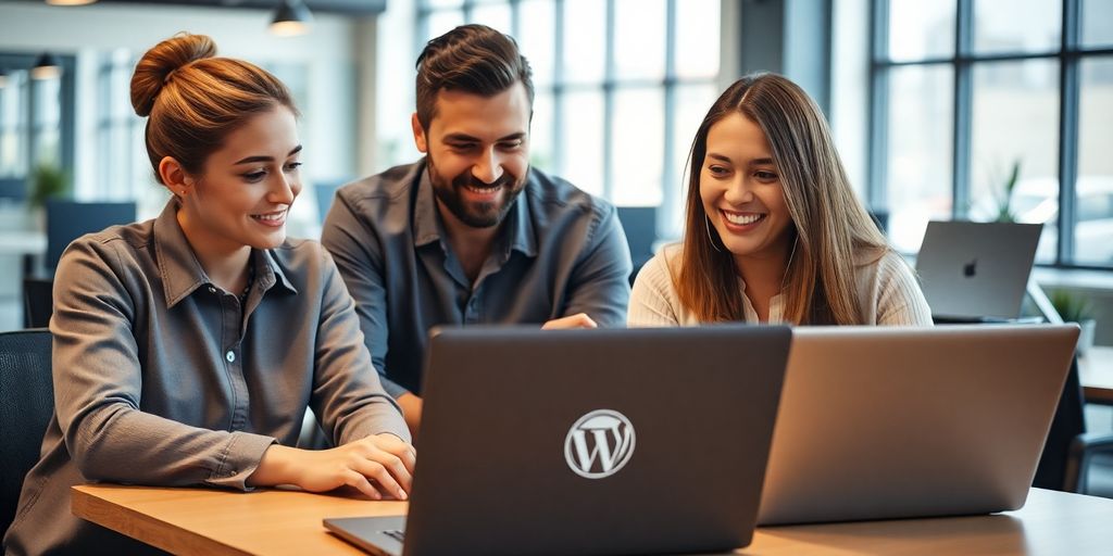 Professional WordPress support team at work.