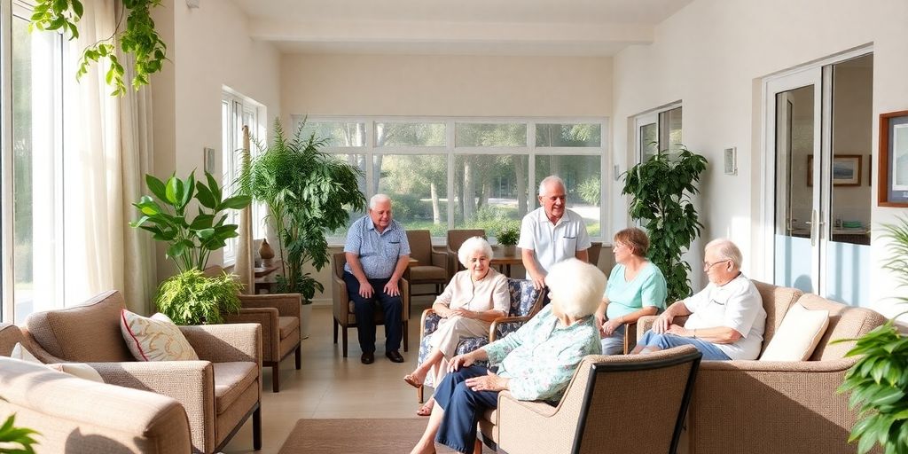 Ambiente acolhedor de casa de repouso em Suzano.