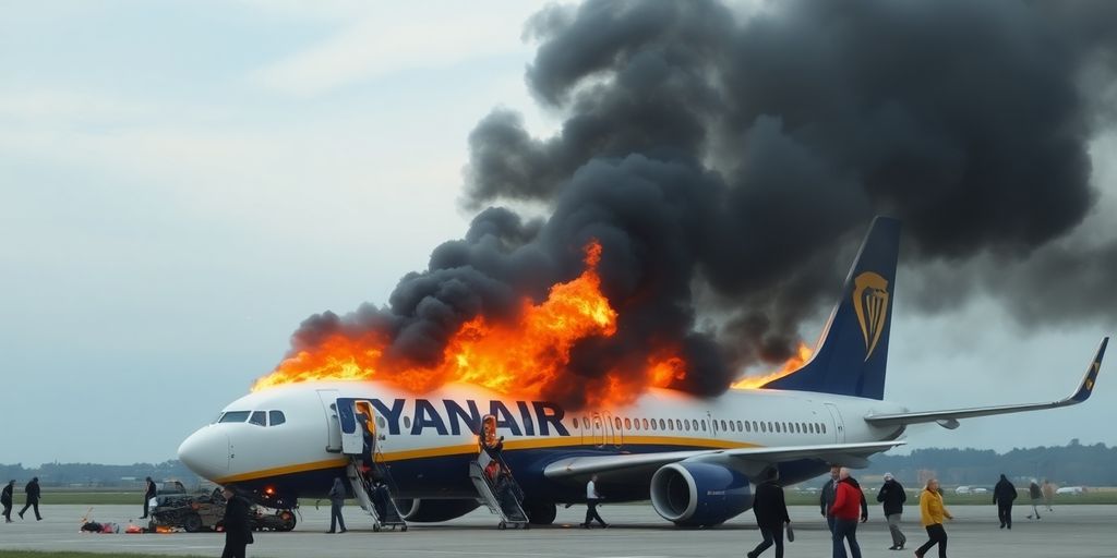Avion Ryanair en feu sur le tarmac