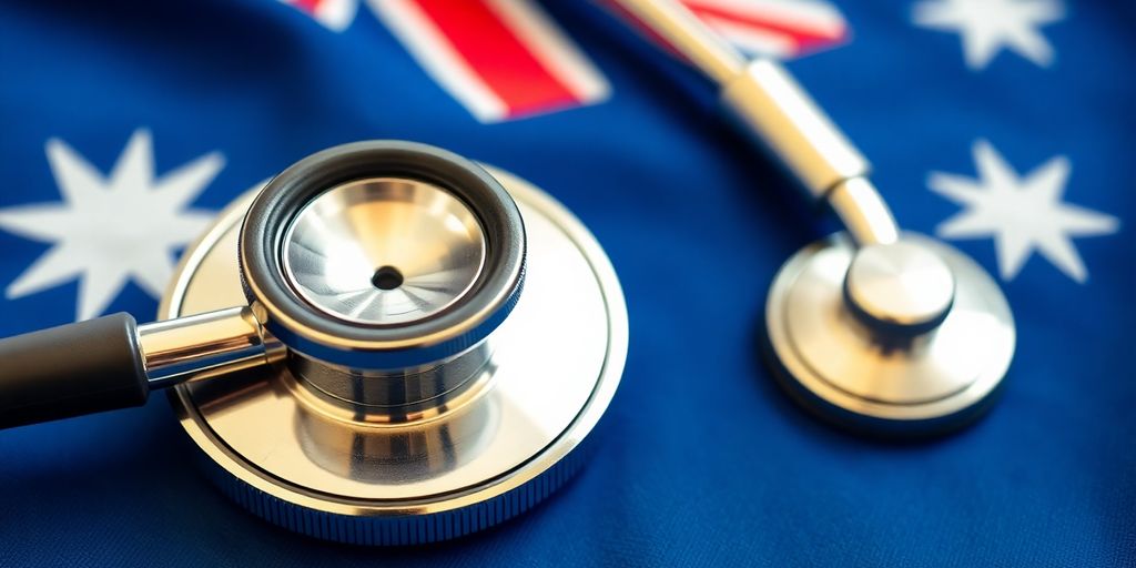 Stethoscope on Australian flag.