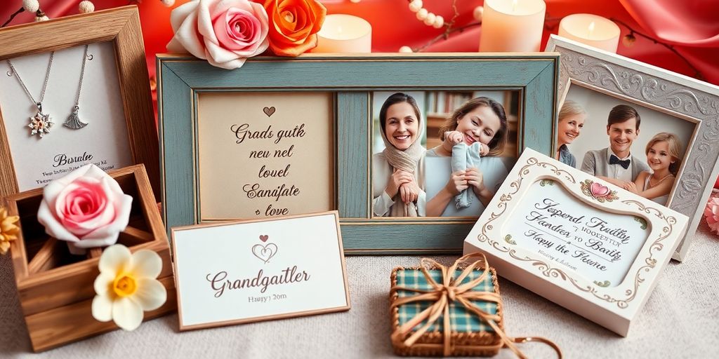 Personalized gifts for grandmothers in a warm setting.