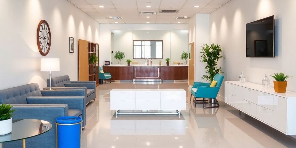 صورة داخلية نظيفة وجميلة تظهر خدمات التنظيف.