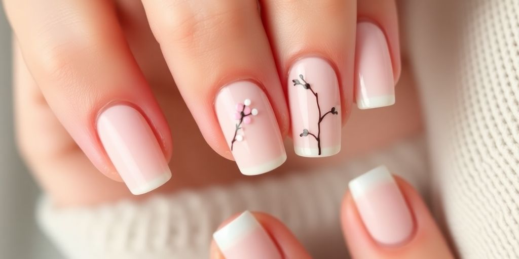 Unhas decoradas com cores suaves e padrões elegantes
