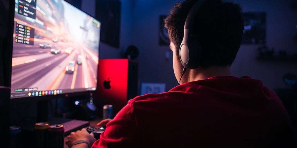 Gamer playing an esport