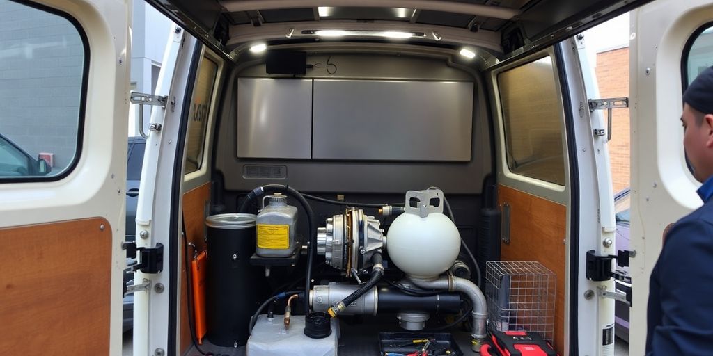Food van being converted to LPG.