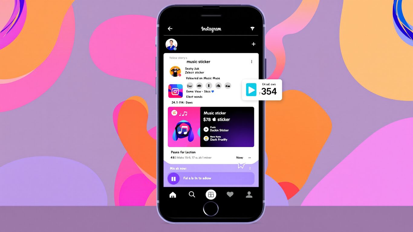Instagram music sticker in a story