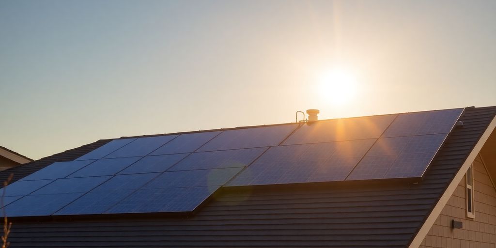 Solar panels on a Colorado home rooftop.