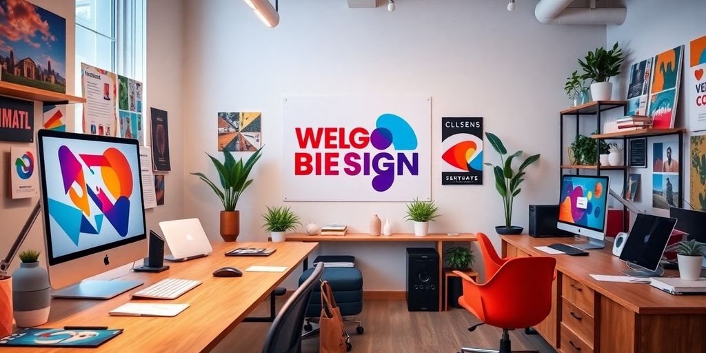 Modern workspace for Tucson web design concepts.