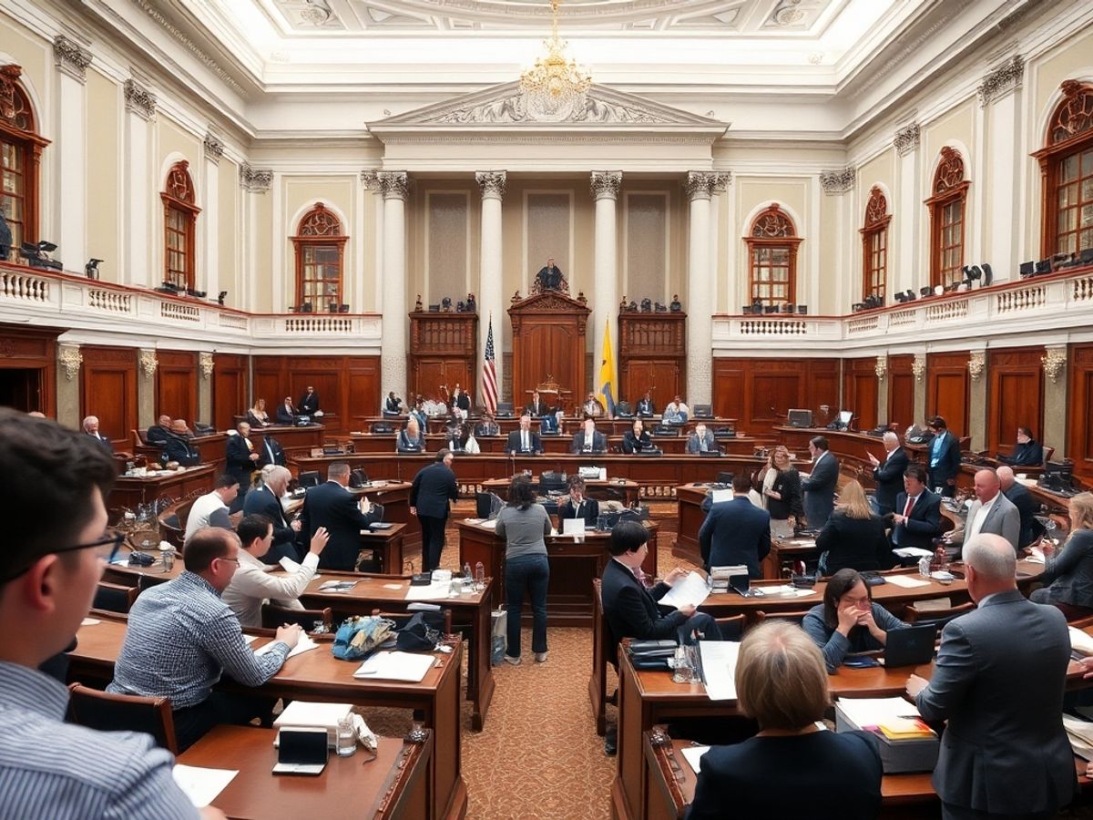 Clădire legislativă din România cu oameni activi.