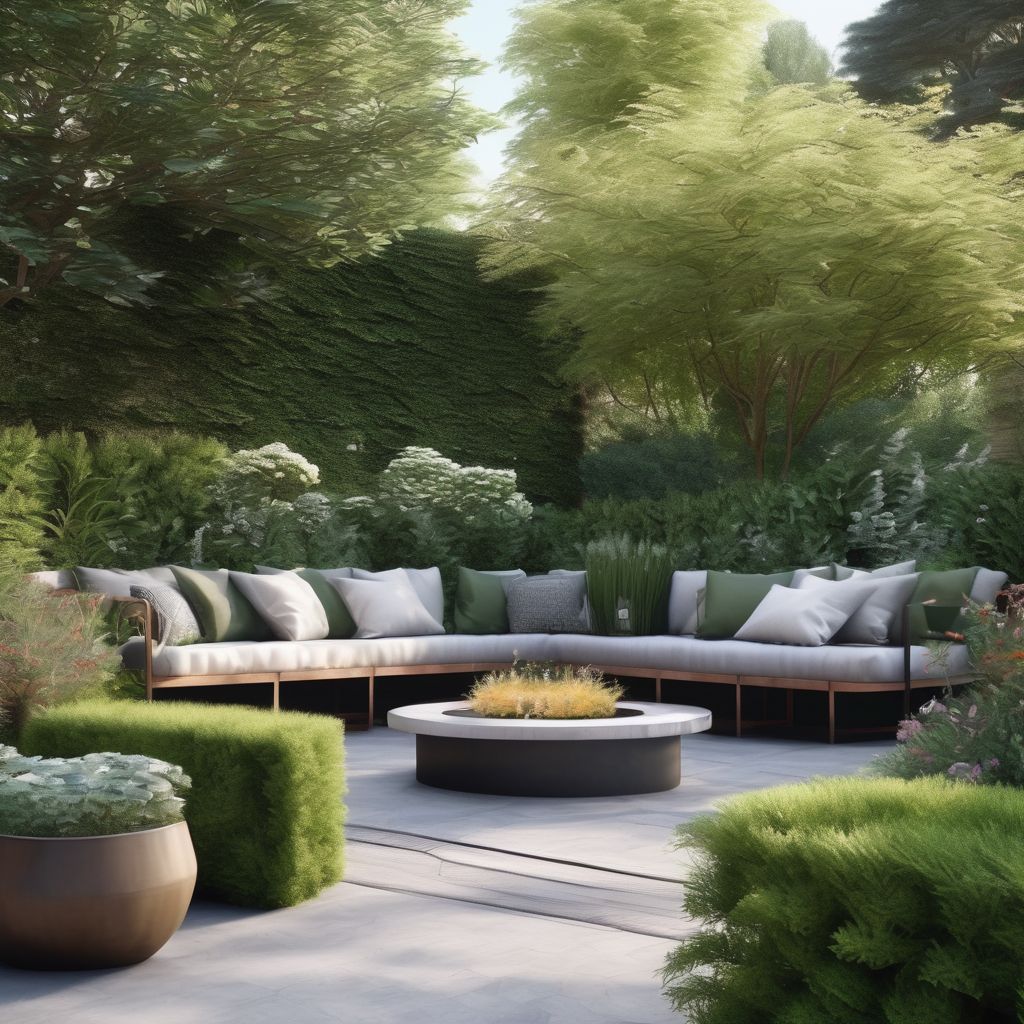 peaceful garden landscape design with seating area