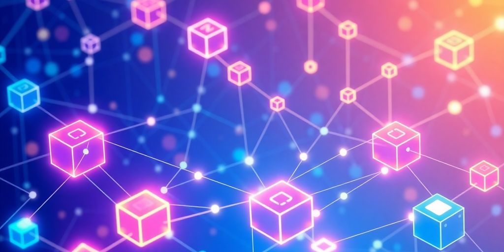 Illustrative blockchain nodes enhancing supply chain transparency.