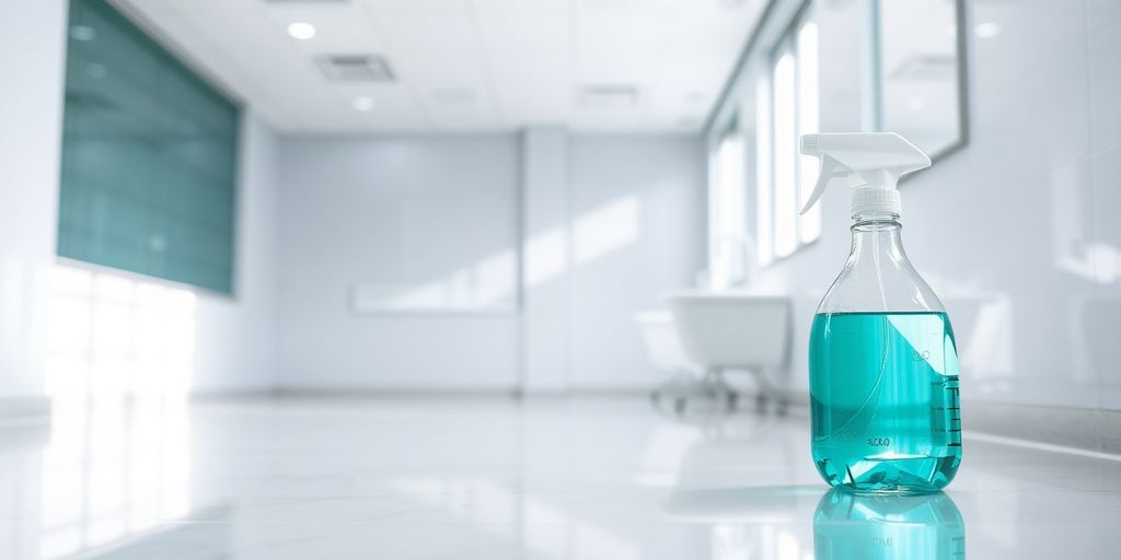 Mediu curat, produse de dezinfectare, echipamente de protecție.