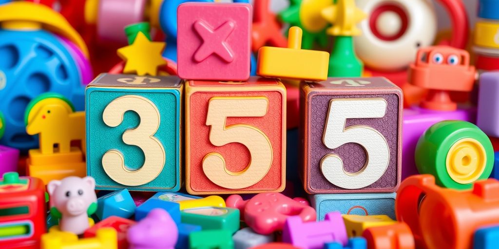 Colorful number blocks with the number 35 prominently displayed.