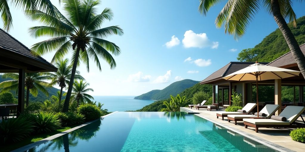 Luxurious Samui property with tropical surroundings.