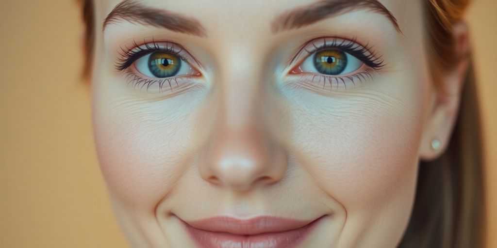 Mulher com pele rejuvenescida e olhar radiante.