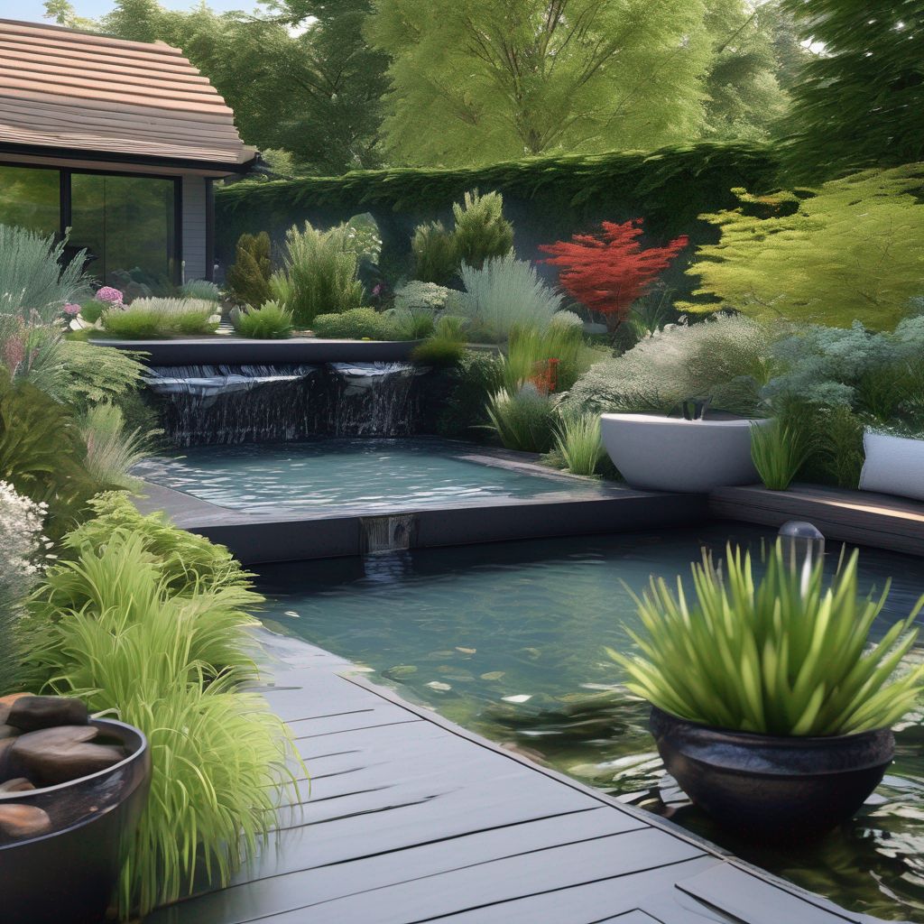 tranquil garden design with water features