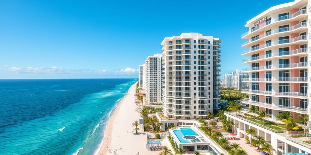 Sunny Isles oceanfront condos and pristine beach