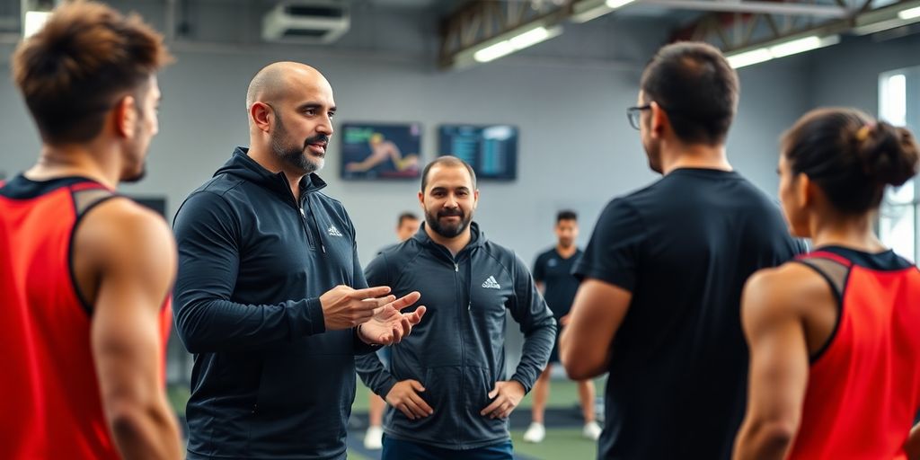 مدرب ملاذ المصري يستخدم أدوات تحليل الأداء في التدريب