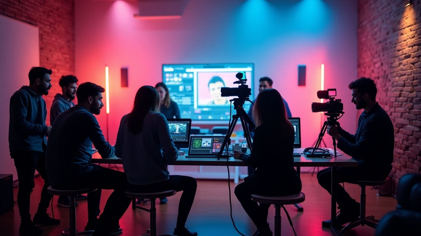 Collaboration in video production without showing faces.