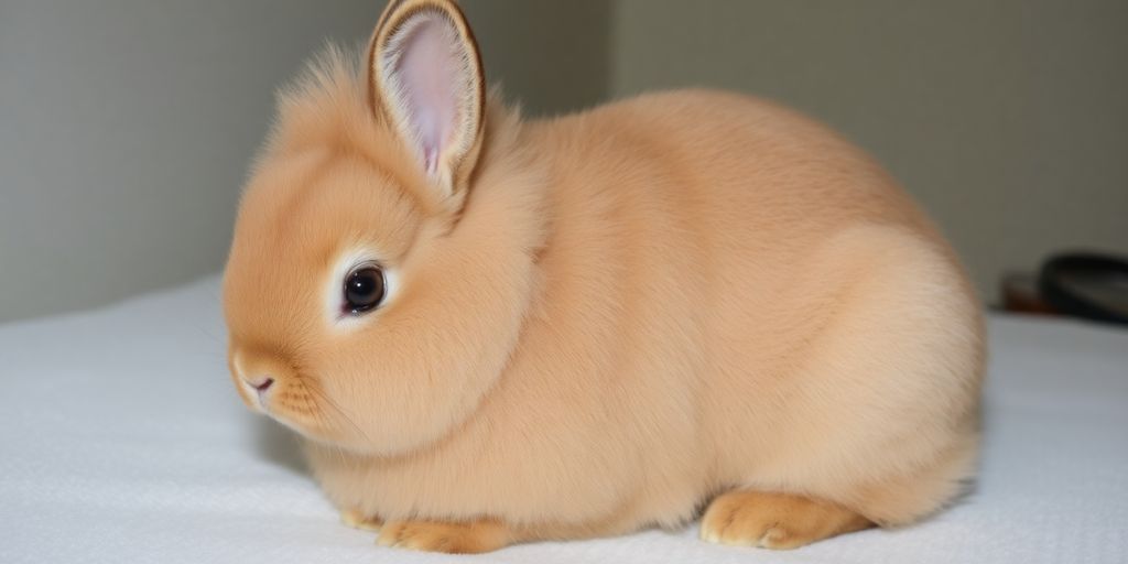 A large French Lop rabbit with floppy ears sits calmly.