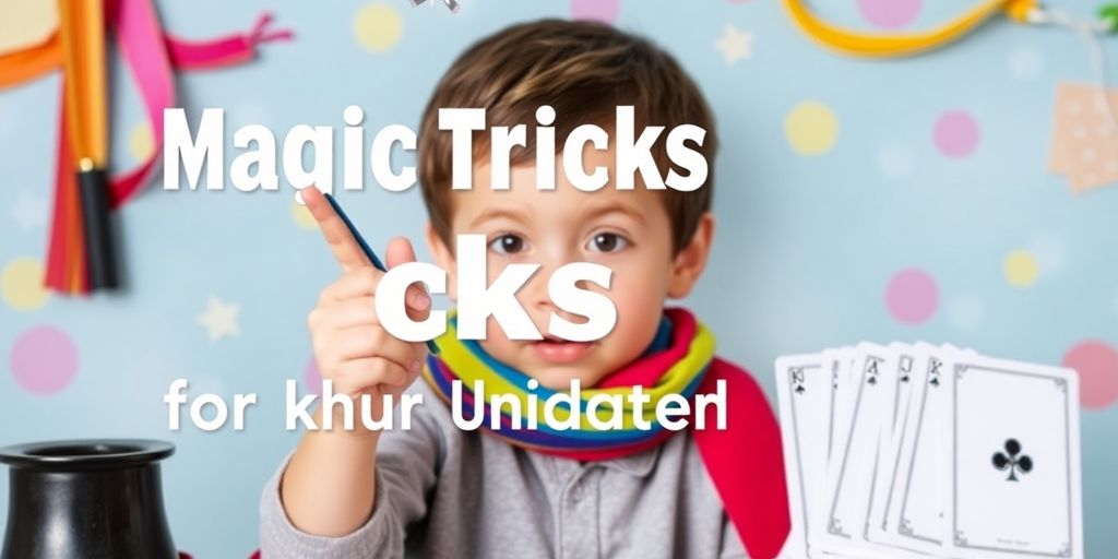 Kind mit Zauberkasten und bunten Magietricks.