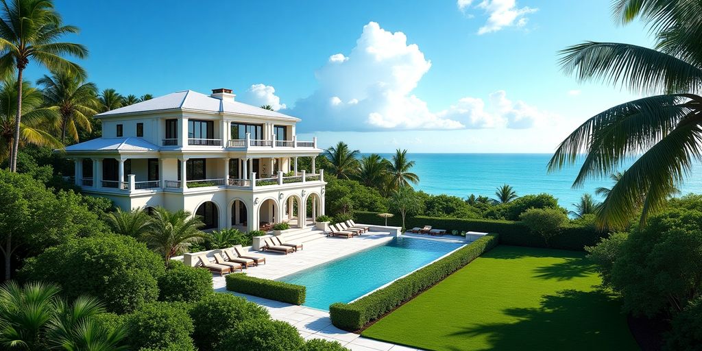 Luxury homes in Bal Harbour, Florida with ocean view.