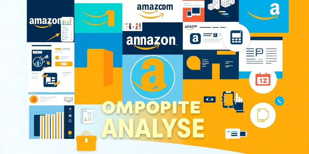 Collage of Amazon products and competitor analysis tools.