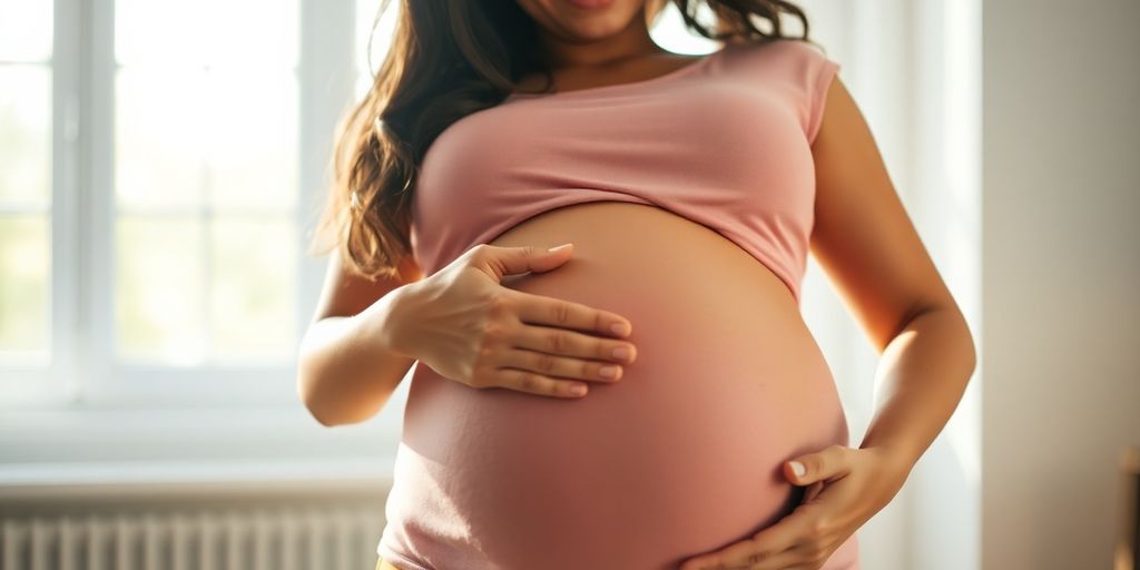 Mulher grávida sorrindo