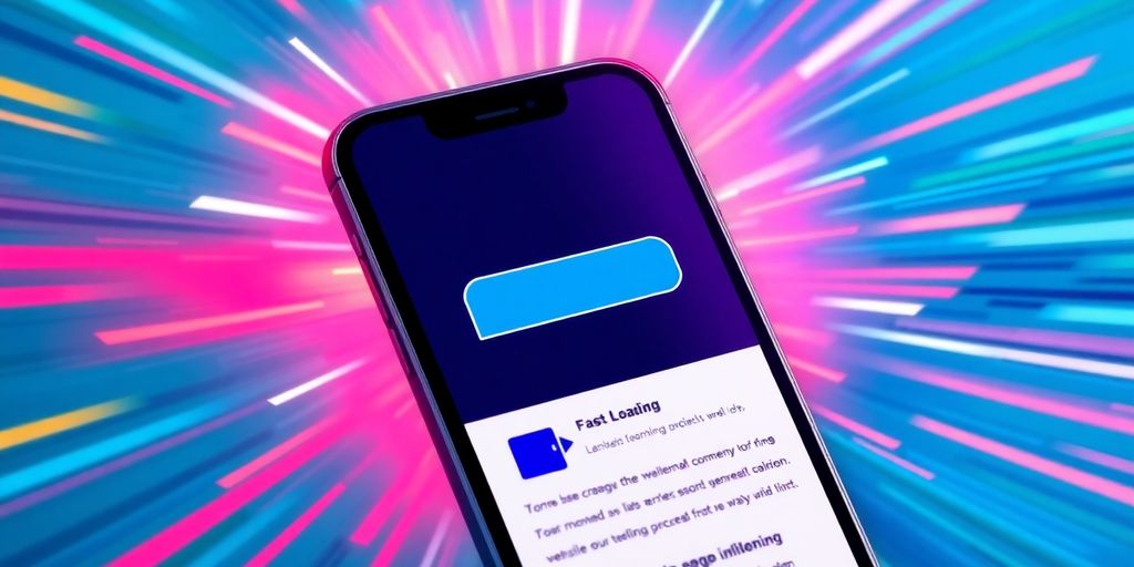 Fast mobile website loading on a smartphone.