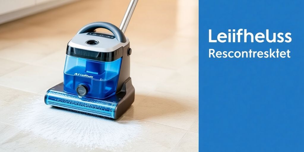 Leifheit Regulus Aqua PowerVac beim Reinigen von Fliesen.