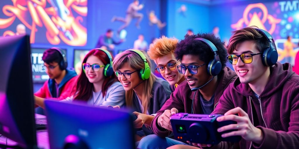 Les joueurs profitent des jeux en ligne dans un environnement dynamique.