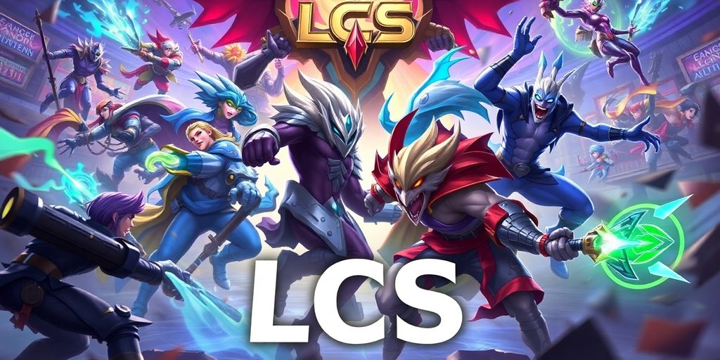 League of Legends champions battling on a vibrant arena.