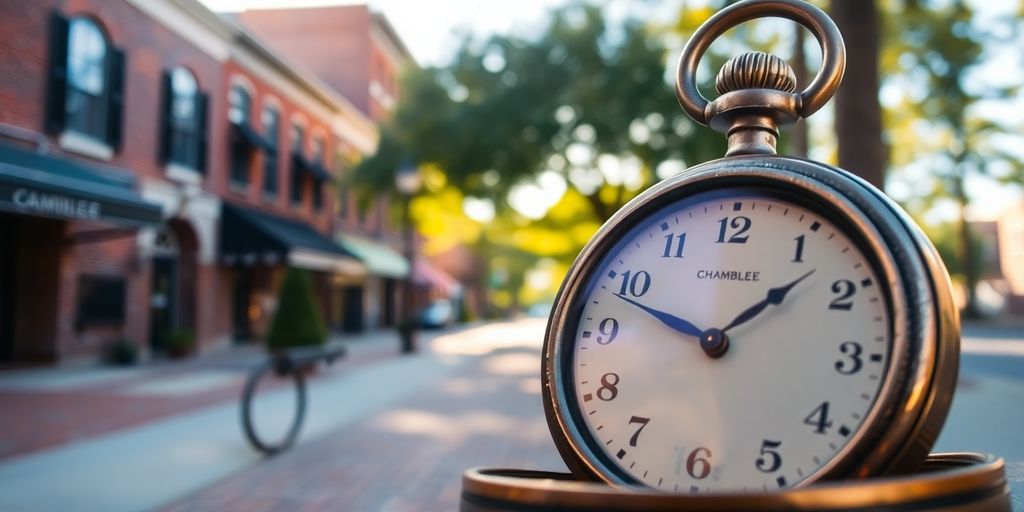 How Long Do Personal Injury Claims Take in Chamblee? 2 Clock with Chamblee street in background.