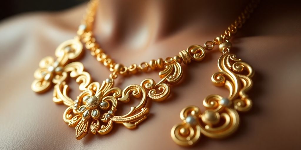 Collier en or avec des détails raffinés et éclatants.