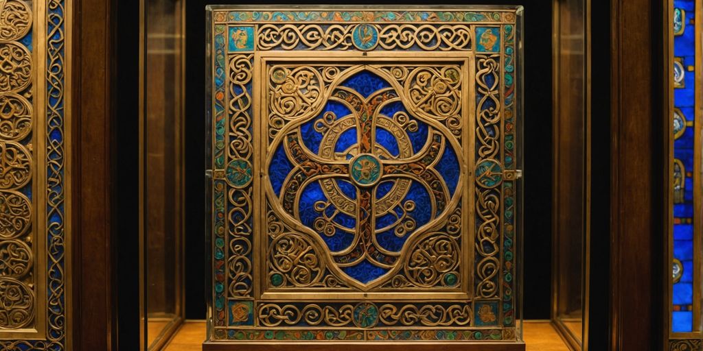 Book of Kells in a glass case