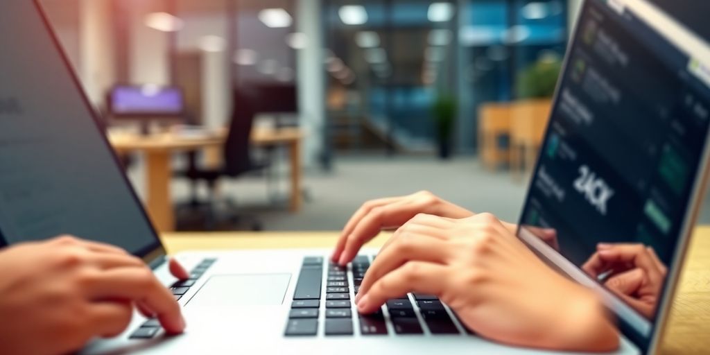 Professional operations analyst working at a desk.