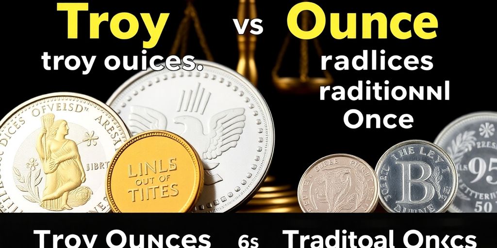Pièces d'or et d'argent représentant l'once troy.