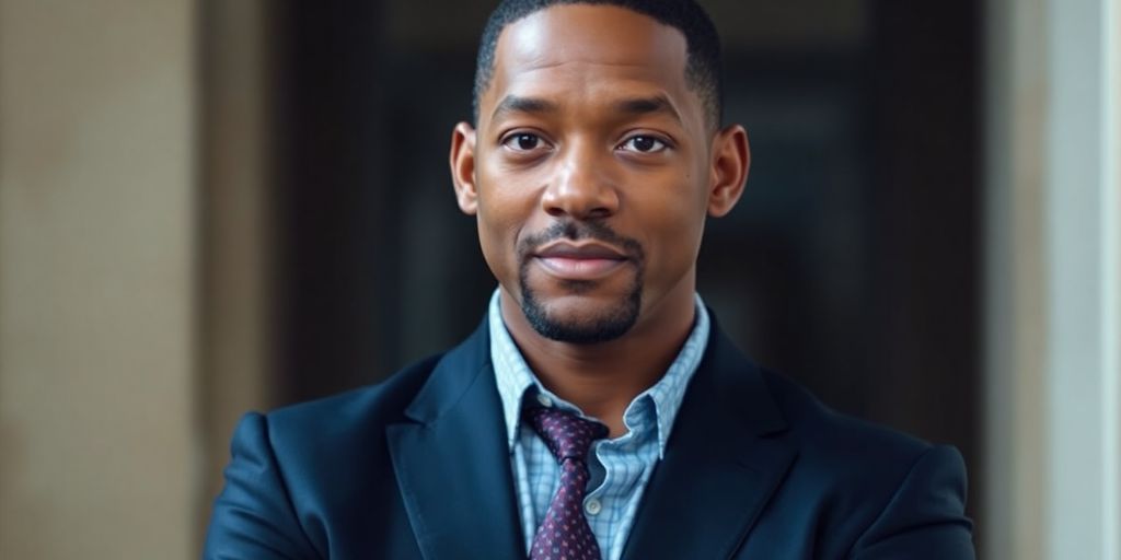 Will Smith smiling confidently in a suit.